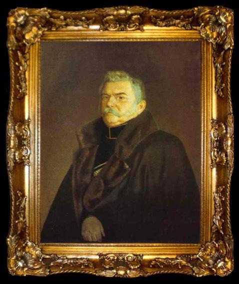 framed  Sergey Zaryanko Portrait Of Adjutant-General K. A. Shilder, ta009-2